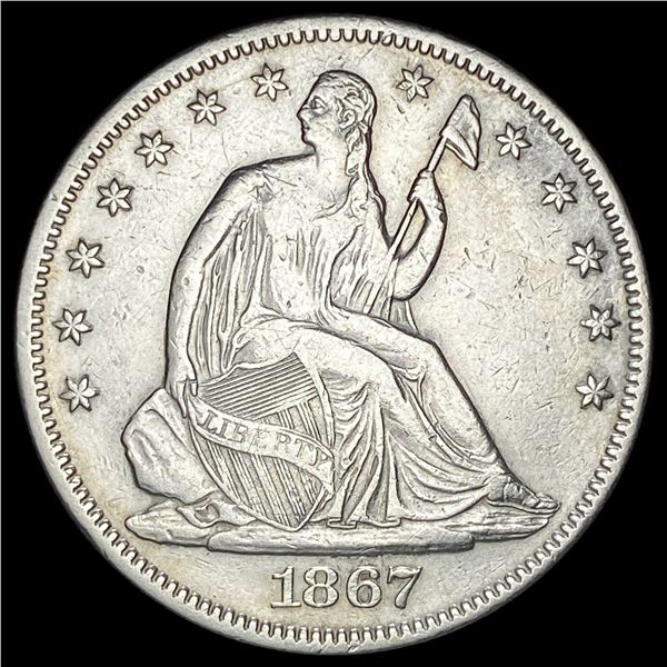 1867 Seated Liberty Half Dollar CLOSELY UNCIRCULATED