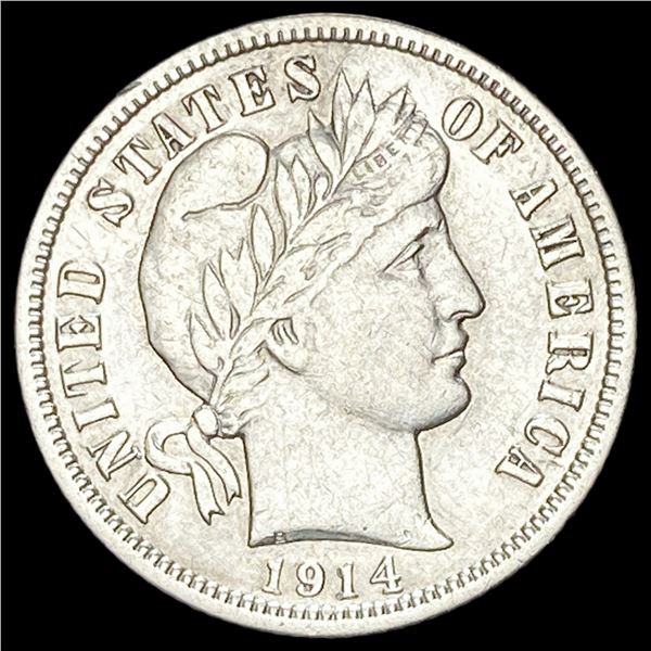 1914-D Silver Barber Dime NEARLY UNCIRCULATED