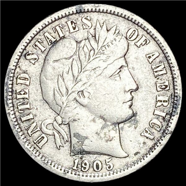 1905-O Silver Barber Dime NEARLY UNCIRCULATED