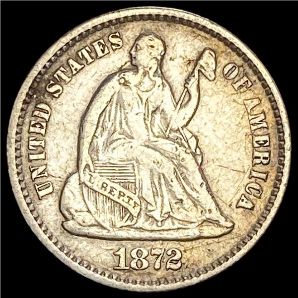 1872 Silver Half Dime NEARLY UNCIRCULATED