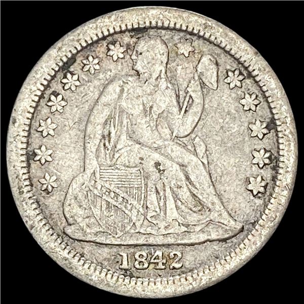 1842-O Silver Seated Liberty Dime NICELY CIRCULATED