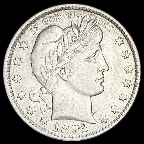 1892-O Silver Barber Quarter NEARLY UNCIRCULATED