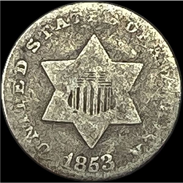 1853 Silver Three-Cent Piece NICELY CIRCULATED