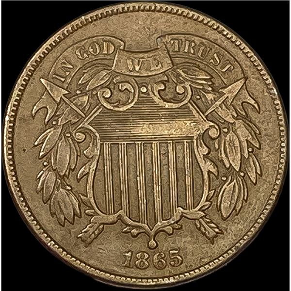 1865 Copper Two-Cent Piece NEARLY UNCIRCULATED