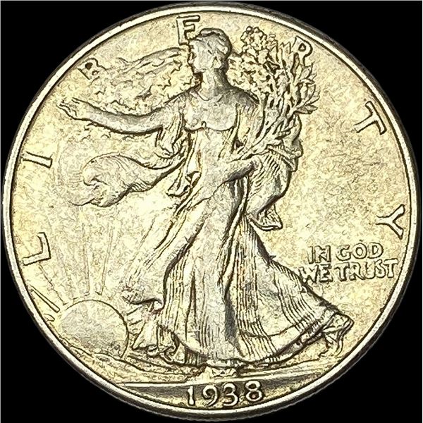 1938-D Silver Half Dollar Walking Liberty NEARLY UNCIRCULATED