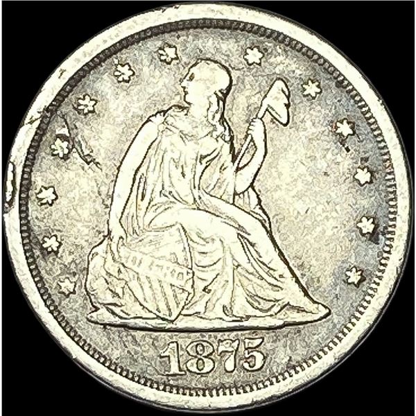 1875 Seated Liberty Twenty Cents LIGHTLY CIRCULATED