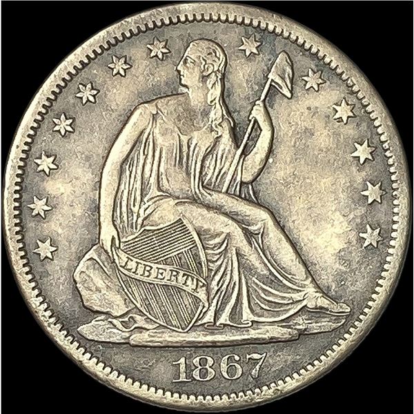 1867-S Silver Half Dollar NEARLY UNCIRCULATED