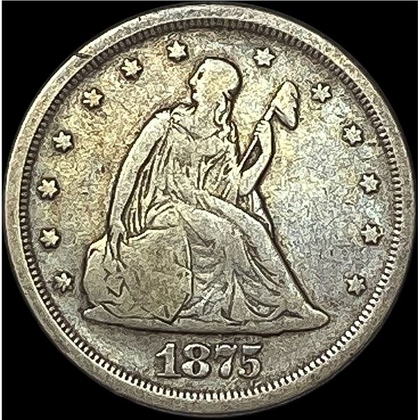 1875-S Silver Twenty Cent Piece LIGHTLY CIRCULATED