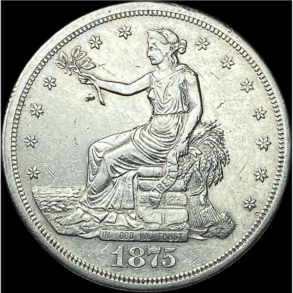 1875-S Silver Trade Dollar NEARLY UNCIRCULATED