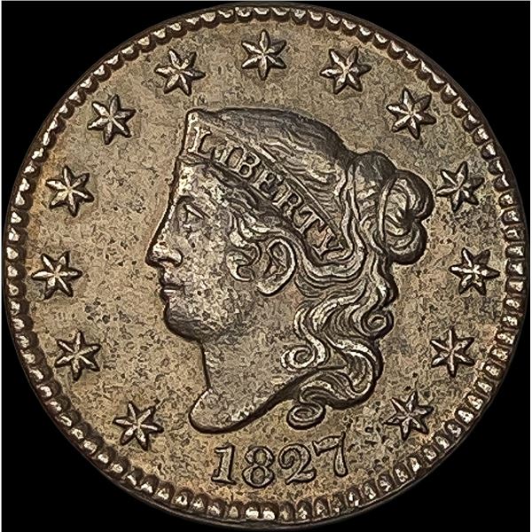 1827 Coronet Head Large Cent NEARLY UNCIRCULATED