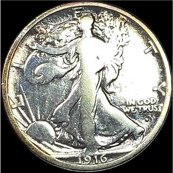 1916 Silver Half Dollar (Walking Liberty) NICELY CIRCULATED