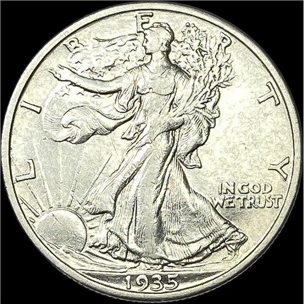 1935-S Silver Walking Liberty Half Dollar CLOSELY UNCIRCULATED
