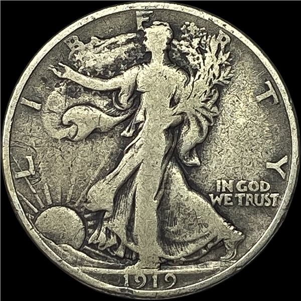 1919-D Silver Walking Liberty Half Dollar NICELY CIRCULATED