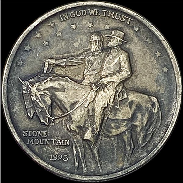 1925 Silver Stone Mountain Half Dollar NEARLY UNCIRCULATED