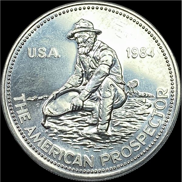 1984 Silver Engelhard Prospector Round SUPERB GEM BU