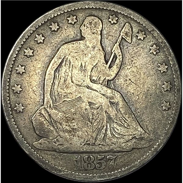 1857 Silver Half Dollar (Seated Liberty) NICELY CIRCULATED