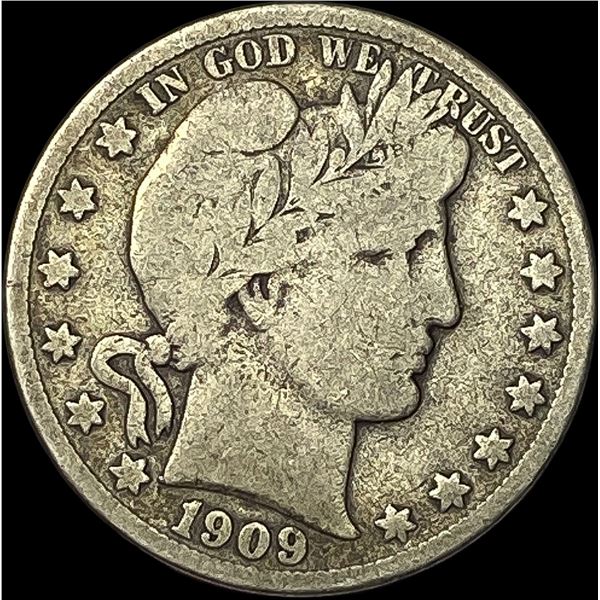 1909-S Silver Barber Half Dollar NICELY CIRCULATED