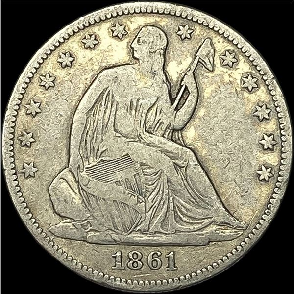 1861 Silver Half Dollar (Seated Liberty) LIGHTLY CIRCULATED