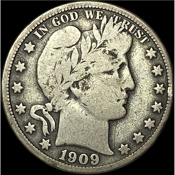 1909 Silver Half Dollar (Barber) NICELY CIRCULATED