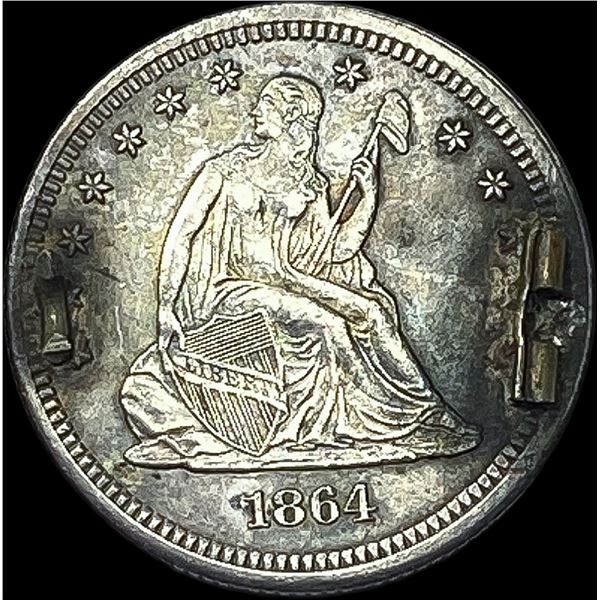 1864 Silver Seated Liberty Dime (Love Token) HIGH GRADE