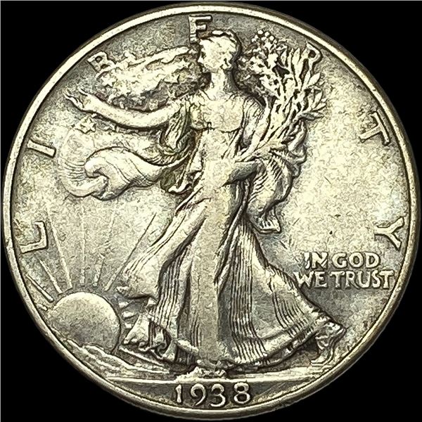 1938-D Silver Walking Liberty Half Dollar LIGHTLY CIRCULATED