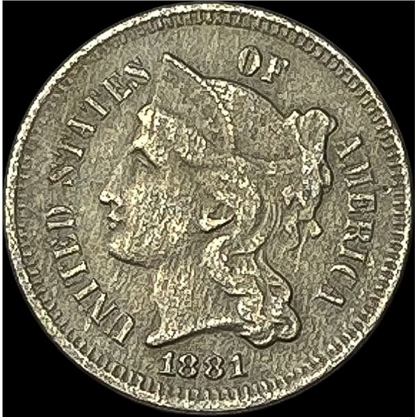 1881 Nickel Three-Cent Piece HIGH GRADE