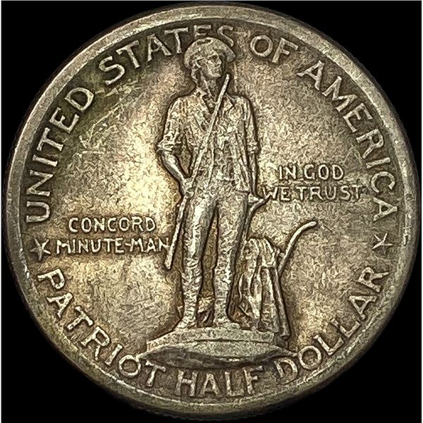 1925 Silver Lexington-Concord Half Dollar NEARLY UNCIRCULATED