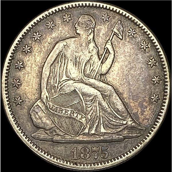 1875 Seated Liberty Half Dollar NEARLY UNCIRCULATED