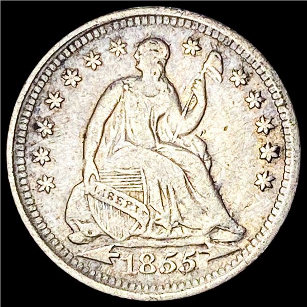 1855 Seated Liberty Half Dime NEARLY UNCIRCULATED