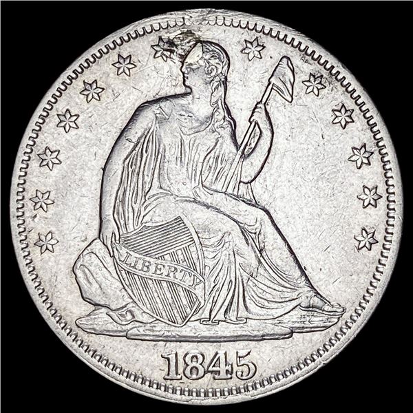 1845 Seated Liberty Half Dollar NEARLY UNCIRCULATED