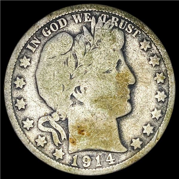 1914-D Silver Barber Half Dollar NICELY CIRCULATED