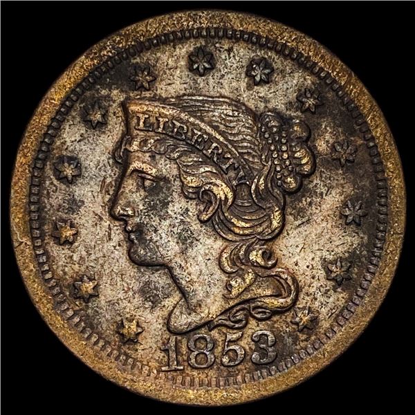 1853 Braided Hair Large Cent NEARLY UNCIRCULATED