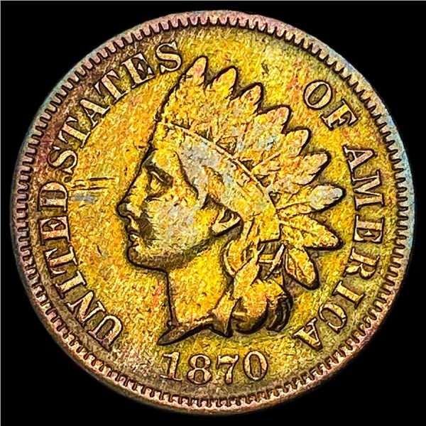 1870 Indian Head Cent ABOUT UNCIRCULATED
