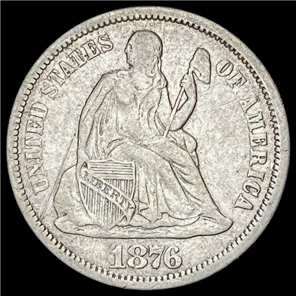 1876 Seated Liberty Dime LIGHTLY CIRCULATED