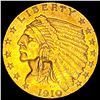 Image 1 : 1910 Indian Head Gold $2.50 Quarter Eagle CLOSELY UNCIRCULATED