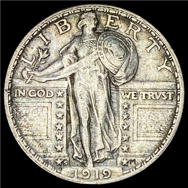 1919-S Silver Standing Liberty Quarter NEARLY UNCIRCULATED