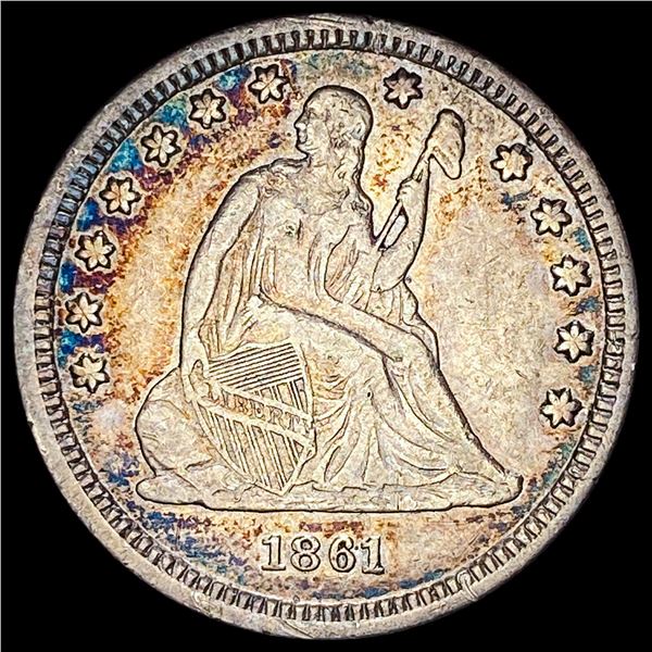 1861 Seated Liberty Quarter NEARLY UNCIRCULATED