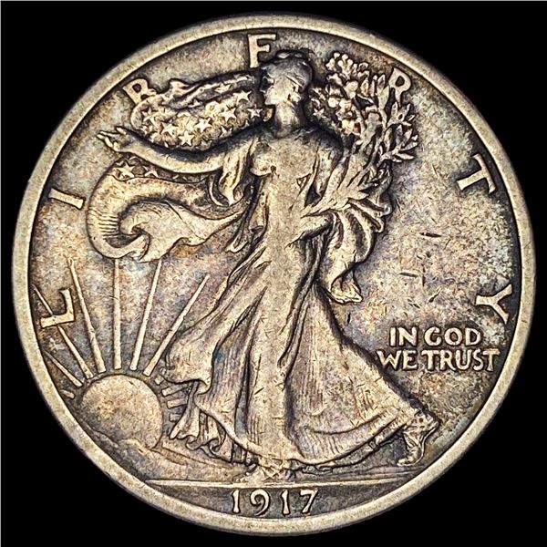 1917-D Silver Walking Liberty Half Dollar CLOSELY UNCIRCULATED
