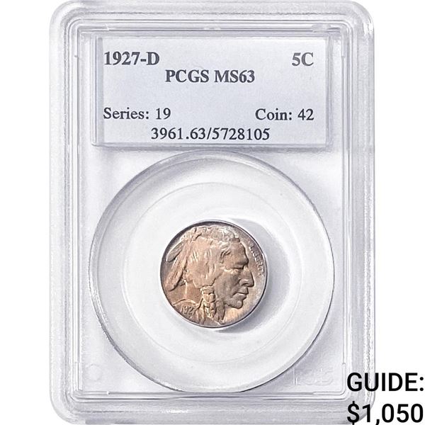 1927-D Buffalo Nickel PCGS MS63