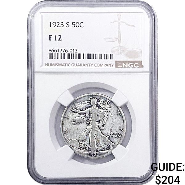 1923-S Walking Liberty Half Dollar NGC F12