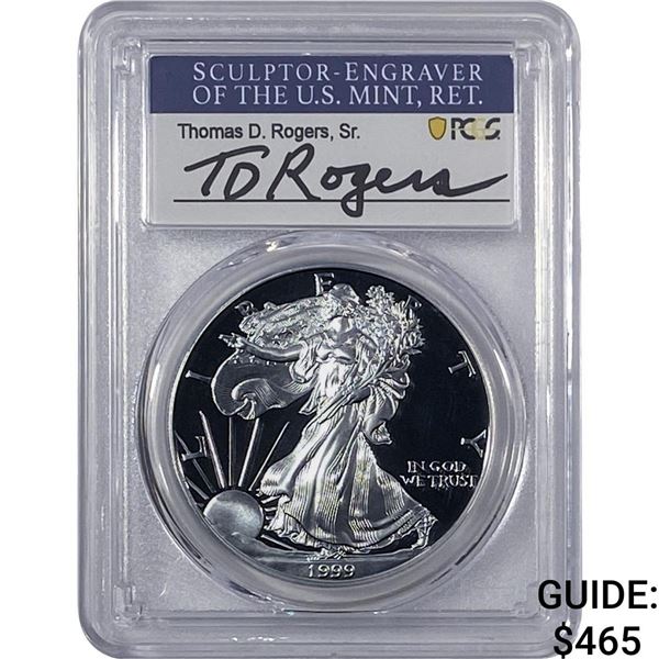 1999-P Silver Eagle PCGS PR70 DCAM Thomas D Rogers