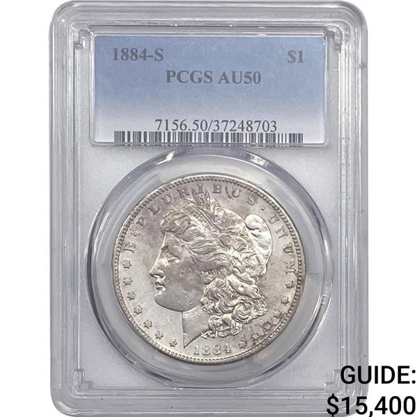 1884-S Morgan Silver Dollar PCGS AU50
