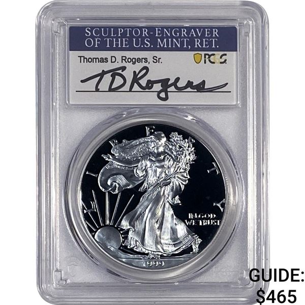 1999-P Silver Eagle PCGS PR70 DCAM Thomas D Rogers