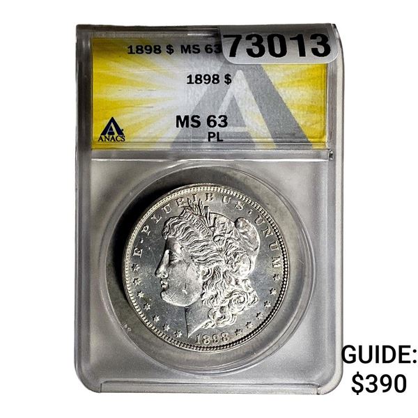 1898 Morgan Silver Dollar ANACS MS63