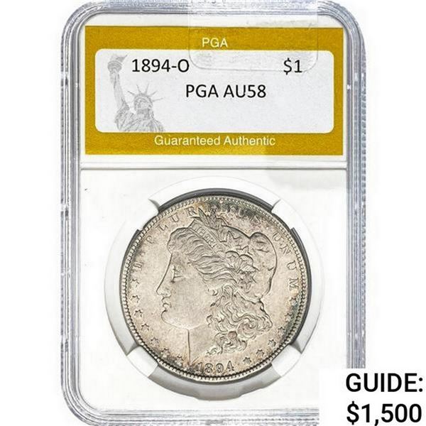 1894-O Morgan Silver Dollar PGA AU58