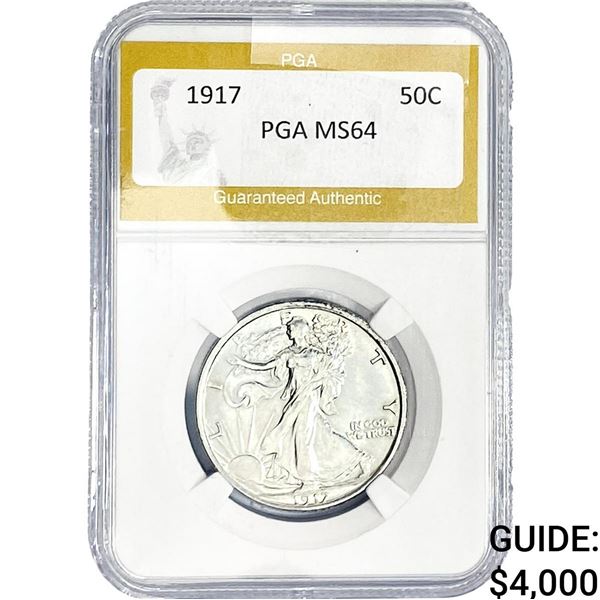 1917 Walking Liberty Half Dollar PGA MS64MS64