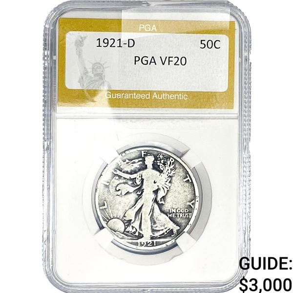 1921-D Walking Liberty Half Dollar PGA VF20
