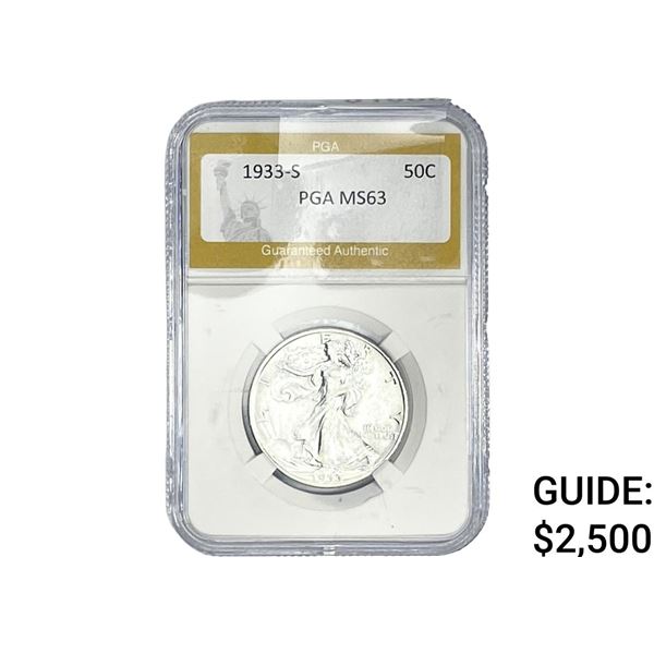1933-S Walking Liberty Half Dollar PGA MS63