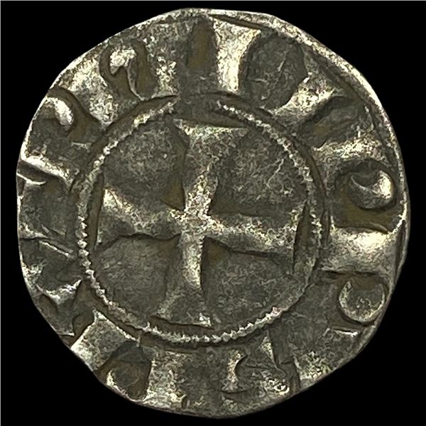 1297-1301 Frankish Greece Crusades Silver Denier NEARLY UNCIRCULATED