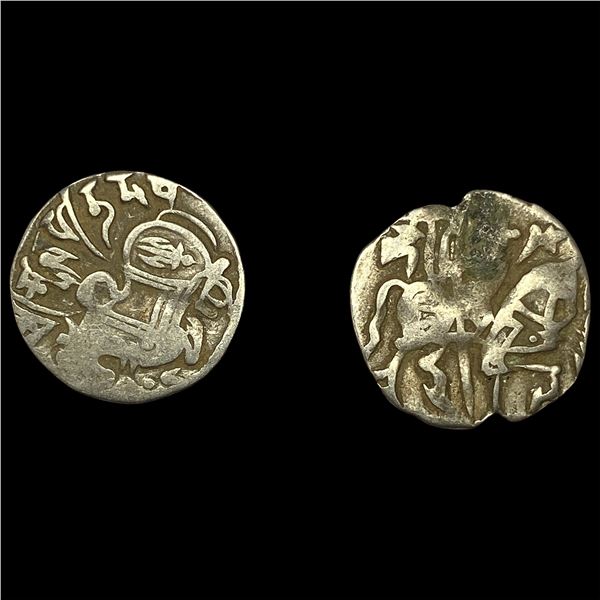[2 Coins] 700-1000 AD India Rajput Silver Jital NEARLY UNCIRCULATED